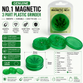 Genuine No.1 Magnetic 3 Part 60mm Plastic Grinder-Tobacco Shark Teeth Storage Plastic Grinder Accessories..