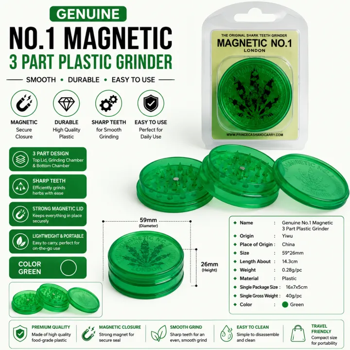 Genuine%20No.1%20Magnetic%203%20Part%2060mm%20Plastic%20Grinder-Tobacco%20Shark%20Teeth%20Storage%20Plastic%20Grinder%20Accessories.%20-%20Image%205
