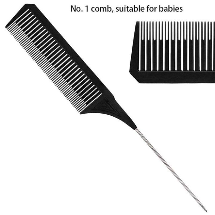 Hairdressing Comb Steel Tip Tail Comb Highlighting Hair Comb Needle-Point Hair Salon Barber Shop Anti-Static Hair Cutting Comb