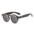 Round Outdoor Flip Up Lens Sunglasses Retro Steampunk Glasses Eyewear. 
