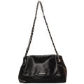 Casual soft face large capacity bag women's 2024 new popular versatile chain crossbody bag silver shoulder bag.