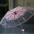 New Transparent Flower Design Folding Women Fashion Umbrella. 