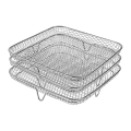 Stainless Steel Air Fryer Rack With Clip, Square Stackable Baking Basket Multi-Layer Dehydrator Rack Air Fryer Replacement Parts Accessories. 