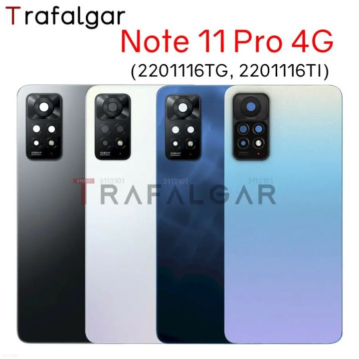 Glass Battery Back Cover For Xiaomi Redmi Note 11 Pro 4G Rear Housing Panel Case With Camera Lens Replacement+Sticker 2201116TG