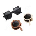 Baby Bear Folding Children Sunglasses Girl's Simple Matte Glasses Frame Boy Kids Cute Sun Protection Eyeglasses Foldable Eyewear. 