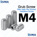 M4 Grub Screw Stainless Steel Flat Point. 