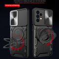 xprmy for Samsung Galaxy A23 5G Dual Layer Phone Case with Slide Camera Cover and Metal Hidden Bracket.