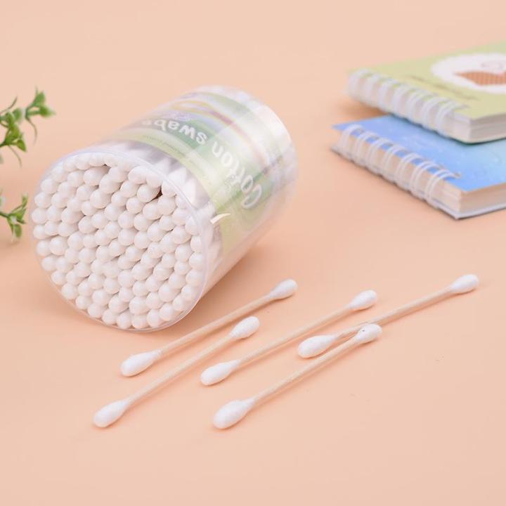 150%20Pcs%20Approx.%20Cotton%20Swab%20Double%20Head%20Cotton%20Buds%20Wooden%20with%20round%20plastic%20box%20-%20Image%202