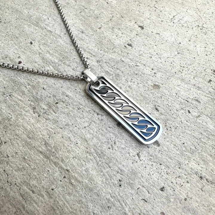 New%20Men's%20Bar%20Necklace%20Black%20Pendant%20with%20Stainless%20Steel%20Box%20Chain%20Elegant%20Simple%20%20Chain%20for%20Men%20-%20Image%205
