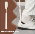 Shoe Horn, Shoe Helper Stick, Adjustable Plastic Shoe Helper, Portable Foldable Helper with Long Handle for Boots.