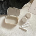 61*42*18mm Contact Lens Case Convenient Grey/White/Purple/Dark Blue ABS Portable Case Companion Care Box for Travel-Friendly Suitable For Daily Use Perfect For Storing Contact Lenses Ideal For Students And Office Workers Promotes Proper Lens Care And.
