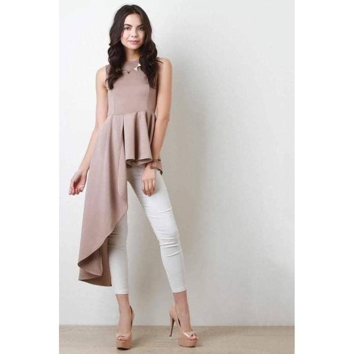 asymmetrical peplum top