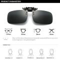 Car Rimless Polarized Sunglasses Clip on Glasses for Driver Driving Night Vision Sun Glasses Men Flip on Myopia Glasses.