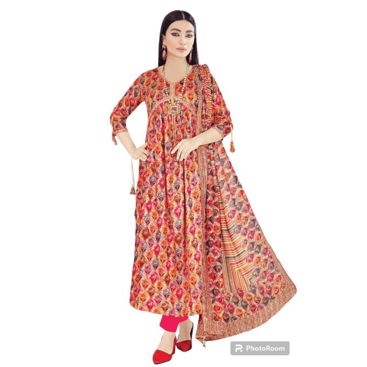 Nayra Cut Multicolor Radymade Stylish And Comfortable Stitched 2 Piece Dress Casual Kurti For Girls