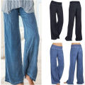 Denim Jeans
Palazzo Trousers
Women's Pants
Wide Leg Jeans
Elastic Waisted Pants. 
