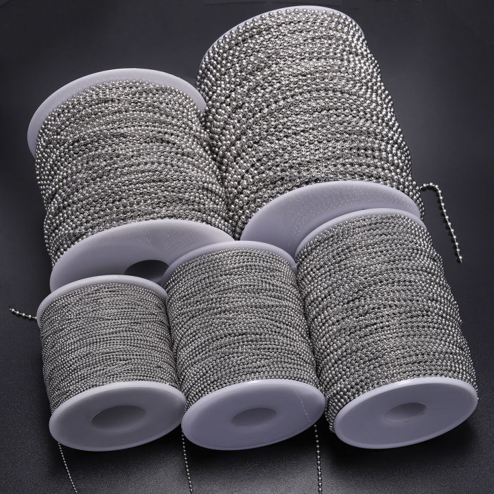 【Bestseller】 St.kunkka 5M/Lot 1.2 1.5 2.4 3.2 mm Stainless Steel Beaded ...