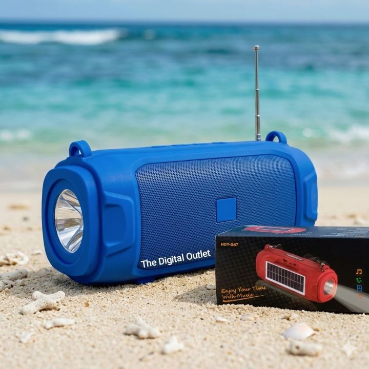 HDY-G47 Bluetooth, SD Card & FM Radio Supported Solar Charging Wireless Speaker With Torchlight