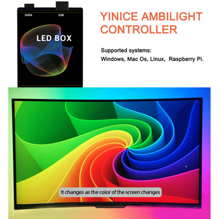 DC%205V%20DIY%20Ambient%20TV%20PC%20Dream%20Screen%20WS2811%20WS2812B%20SK6812%20RGB%20USB%20LED%20Strip%20Control%20Box%20Computer%20PC%20Screen%20Backlight%20-%20Image%203