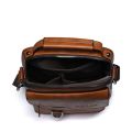 Vintage PU Men Handbag Leather Crossbody Bags Mens Multi-pocket Men Shoulder Bag Zipper Solid Waterproof for Travel Business. 