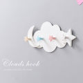 Self Adhesive Hooks Kawaii Cartoon Cloud Children's Room Hook On The Wall Hanging Decor Seamless Door Clothes Hanger Bathroom.