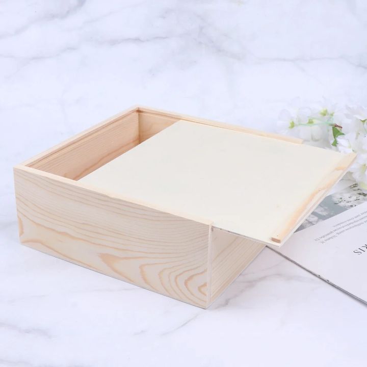 Wood Box, 1 Pc Wooden Storage Box Wooden Jewelry Case Square Gift Box for Storage Boxes for Birthday Parties and Banquets