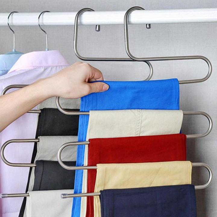 layers S Shape MultiFunctional Clothes Hangers Pants Storage Hangers 1pcs 