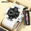 Sanda Men's Watches 50M Waterproof Quartz Wristwatch Sport Military LED Digital Watch for Male Relogios Masculino 3168.