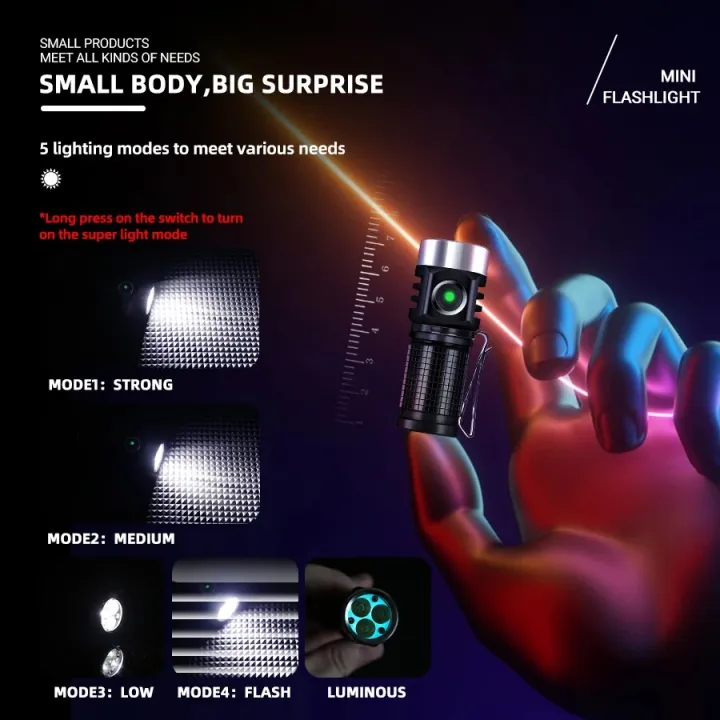Powerful%20Mini%20EDC%20LED%20Flashlight%20USB-C%20Rechargeable%20Keychain%20Work%20Light%20Strong%20Magnet%20Waterproof%20Torch%20Outdoor%20Camping%20Lantern%20-%20Image%203