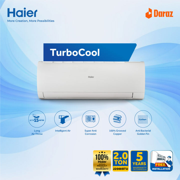 Haier 2 Ton Non-Inverter TurboCool AC (HSU-24TurboCool:(FIX)(PA))