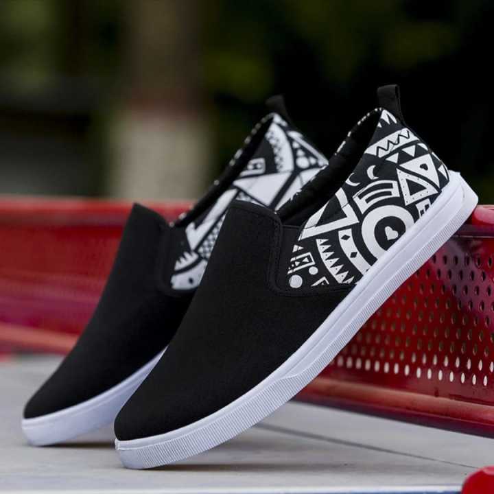 Milk Print Men's Slip On Sneakers