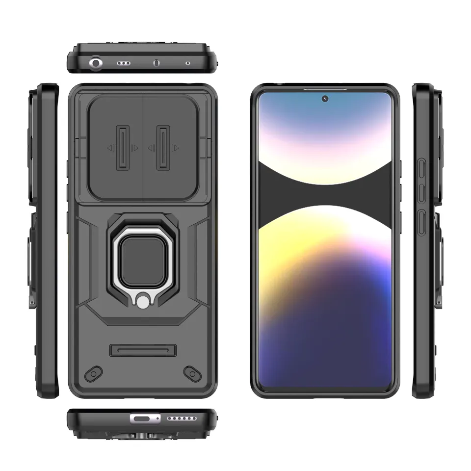 For Xiaomi Redmi Note 14 Pro 5G Vintage Leather PC Back Cover Phone Case( Blue