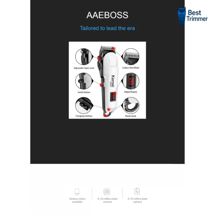 Kemei%20KM-809A%20Digital%20AC/DC%20Electric%20Rechargeable%20Professional%20Hair%20Clipper%20Trimmer%20-%20Image%206