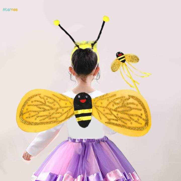 Child Honey Bee Costume Kids Girls Bee Dress Up Headband Party