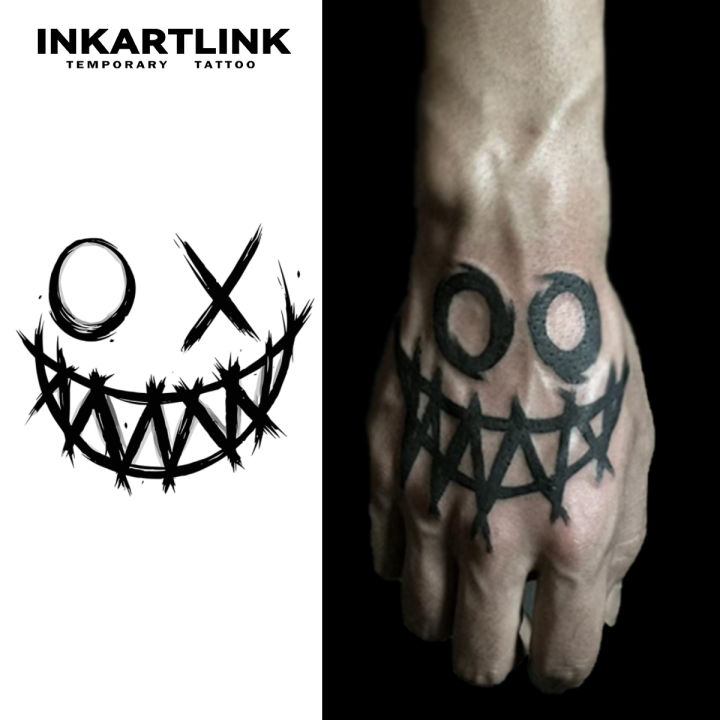 Smiley Face temporary sticker, waterproof magic lasts to 15 days fake tattoo, semi permanent tattoo