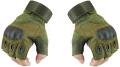 Hand Gloves Half Finger For Biker or motorcycle rider Army green.