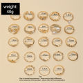 Bohemian Geometric Rings Set For Women Eye Cross Sun And Moon Leaf Charm Finger Ring Female Fashion Party Jewelry.