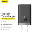 Baseus GaN5 Pro Fast Charger C+C 40W for iPhone Samsung Macbook iPad. 