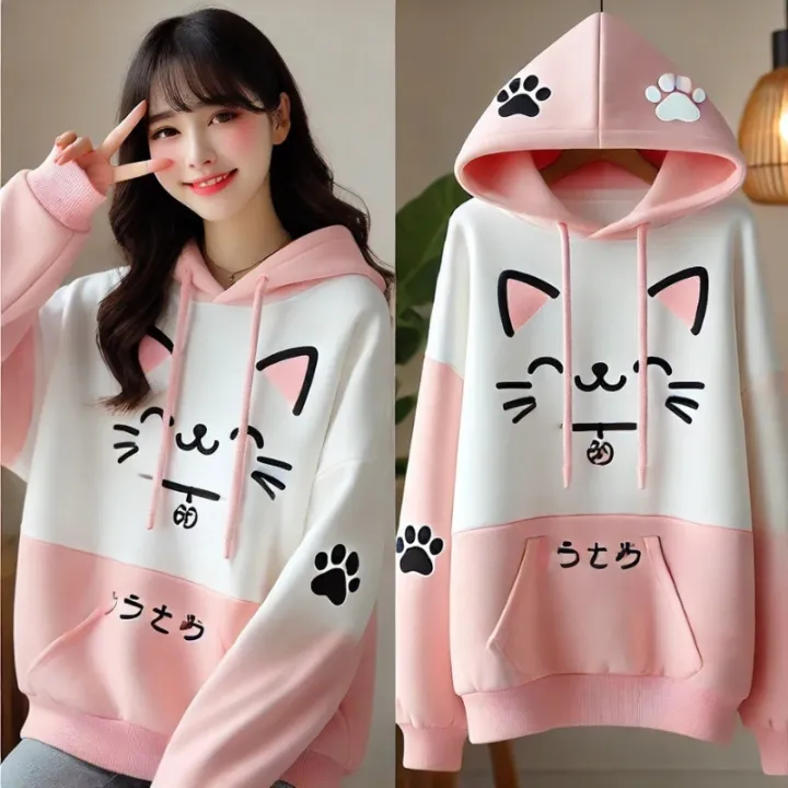 Exclusive%20Design%20Women%20Cute%20Cat%20Printed%20Cotton%20Hoodie%20For%20Winter%20-%20Image%204