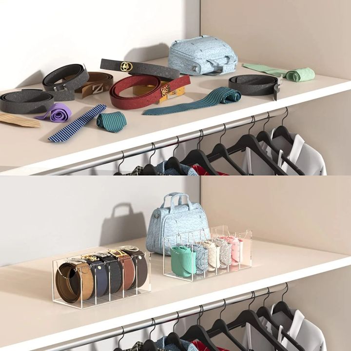 5/8%20Grid%20Clear%20Acrylic%20Belt%20Organizer%20for%20Closet,Assemble%20Belt%20Organizer%20Display%20Case%20for%20Tie%20Bow%20Tie%20Women%20Men%20Home%20Belt%20Holder%20-%20Image%202