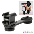 Ulanzi PT-3 Triple Cold Shoe Gimbal Microphone Mount Extenstion Global Media Bar 1/4 inch Adapter Video Light Microphone Mount Compatible for DJI OM 4/OSMO Mobile3/Zhiyun Smooth 4 Feiyu Gimbal Stabilizer Action Camera Acessories. 