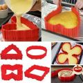 4 Pcs/set Silicone Snake Cake Mold DIY Baking Heart Square Rectangular Shape Round Bakeware Cake Mould Pastry Tools 19*5.5CM.