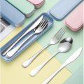 Cutlery Set Western Food Knife Stainless Steel Fork Spoon For Kids Student Picnic Camping Travel Portable Tableware Set With Box.