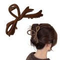 Fashion Simple Velvet Bow Hair Clip Claw Elegant Women Hair Claw Clips Advanced Sense Back Head Shark Clip for Daily Life Party Hair Accessories. 