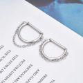 ASTM F136 Titanium 16G Hinged Segment D Shape Clicker Septum Ring with Chain Nose Ring Cartilage Earring Helix Lobe Piercing.
