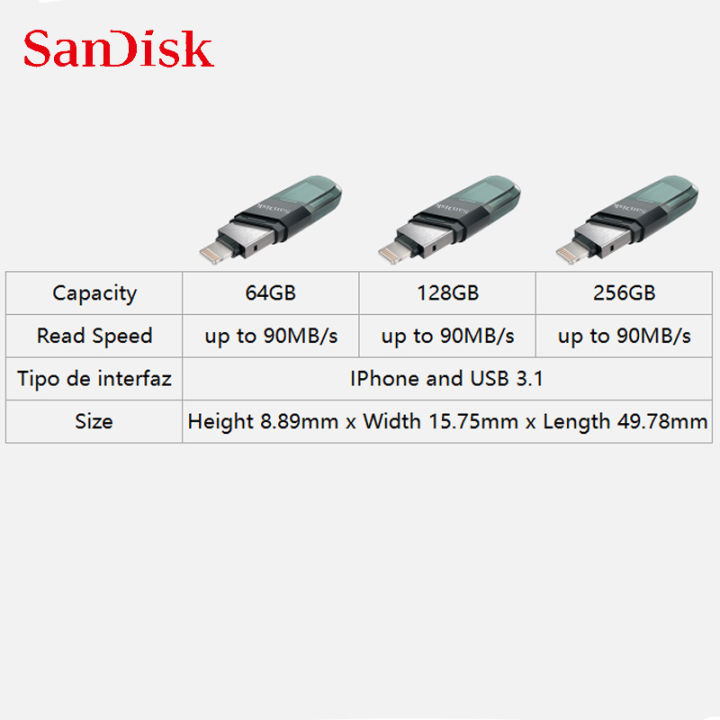 SanDisk%20USB%20Flash%20Drive%20iXpand%20Flip%20OTG%20Lightning%20USB%203.1%20Stick%2064GB%20128GB%20256GB%20Pen%20Drive%20MFi%20For%20iPhone%20iPad%20and%20USB%20Type-A%20-%20Image%202
