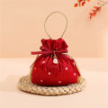 Printed Wedding Candy Bag Reusable Storage Multipack Jewelry Gift Pouch -Decorated Satin Cookies Gift Bag for Wedding Favors. 