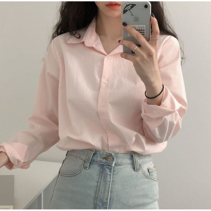 Spring%20and%20Autumn%20New%20Pure%20Color%20Korean%20Style%20Long-Sleeved%20Shirt%20Women's%20Design%20Sense%20Minority%20All-Match%20Casual%20Overshirt%20-%20Image%204