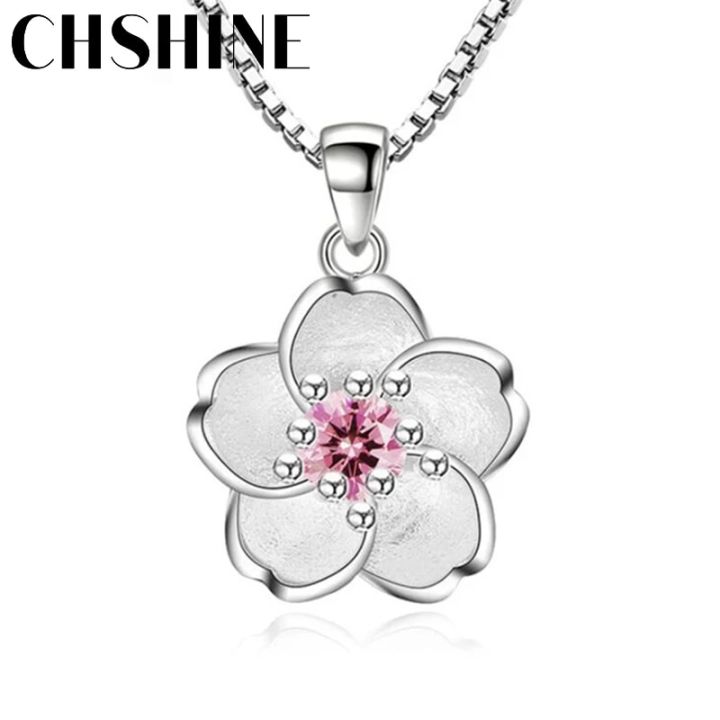 925 sterling silver new woman Brand Fashion Fresh Rose Handmade Cherry  Necklace Pendant Cute Peach Pendant Luxury Jewelry