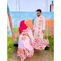 Stylish & Fashionable New Matching Best Couple Dress For Men & Women - Saree & Panjabi Combo Set - Perfect Casual Wear for All Occasions and Seasons.