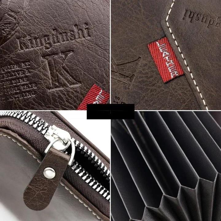 Dropshipping%20High%20Quality%20PU%20leather%20Business%20Card%20Holder%20Men%20Classic%20Retro%20Multi-function%20Multi-card%20Slot%20Zipper%20Id%20Card%20Holder%20-%20Image%205